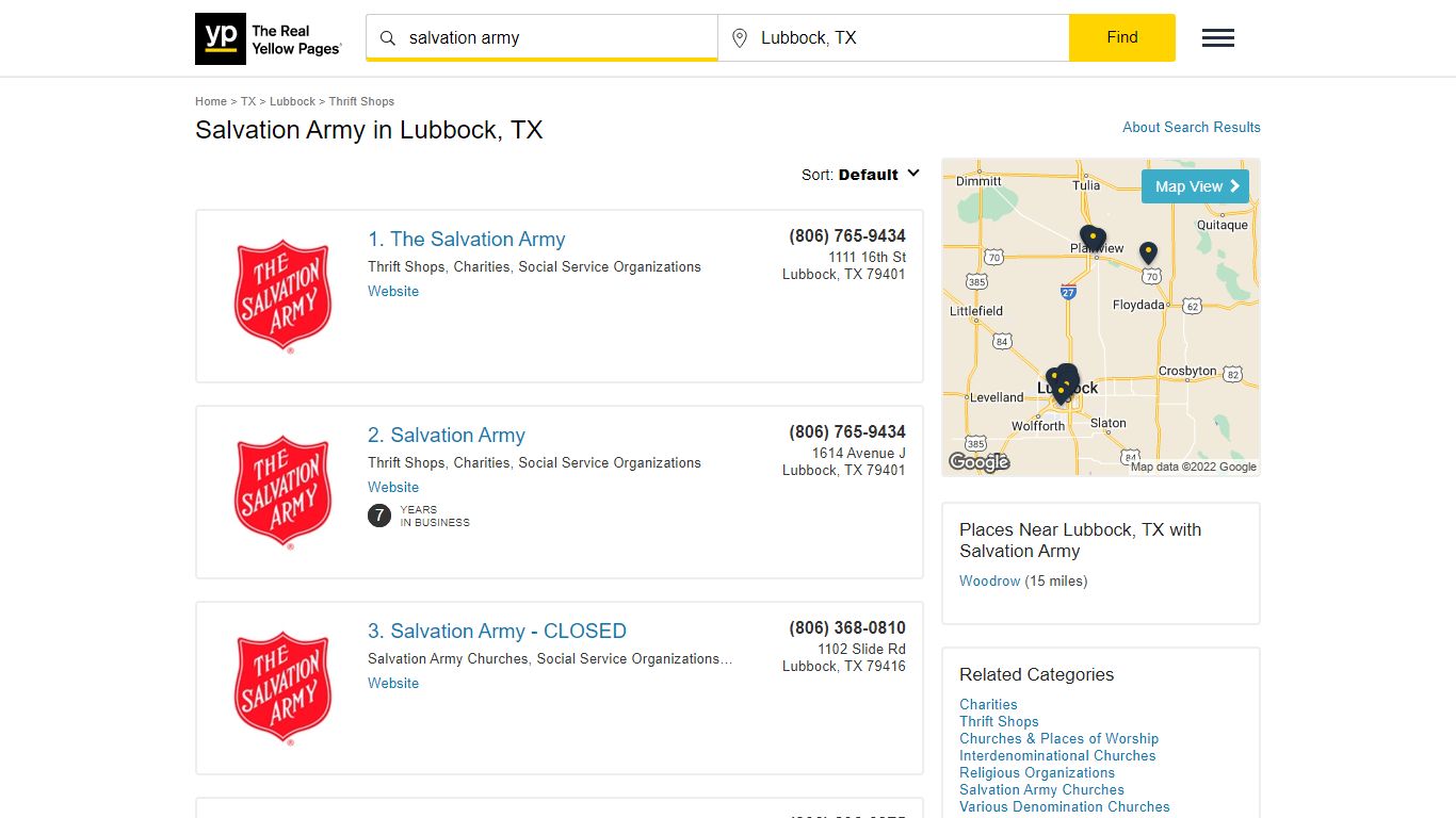 Salvation Army Locations & Hours Near Lubbock, TX - YP.com