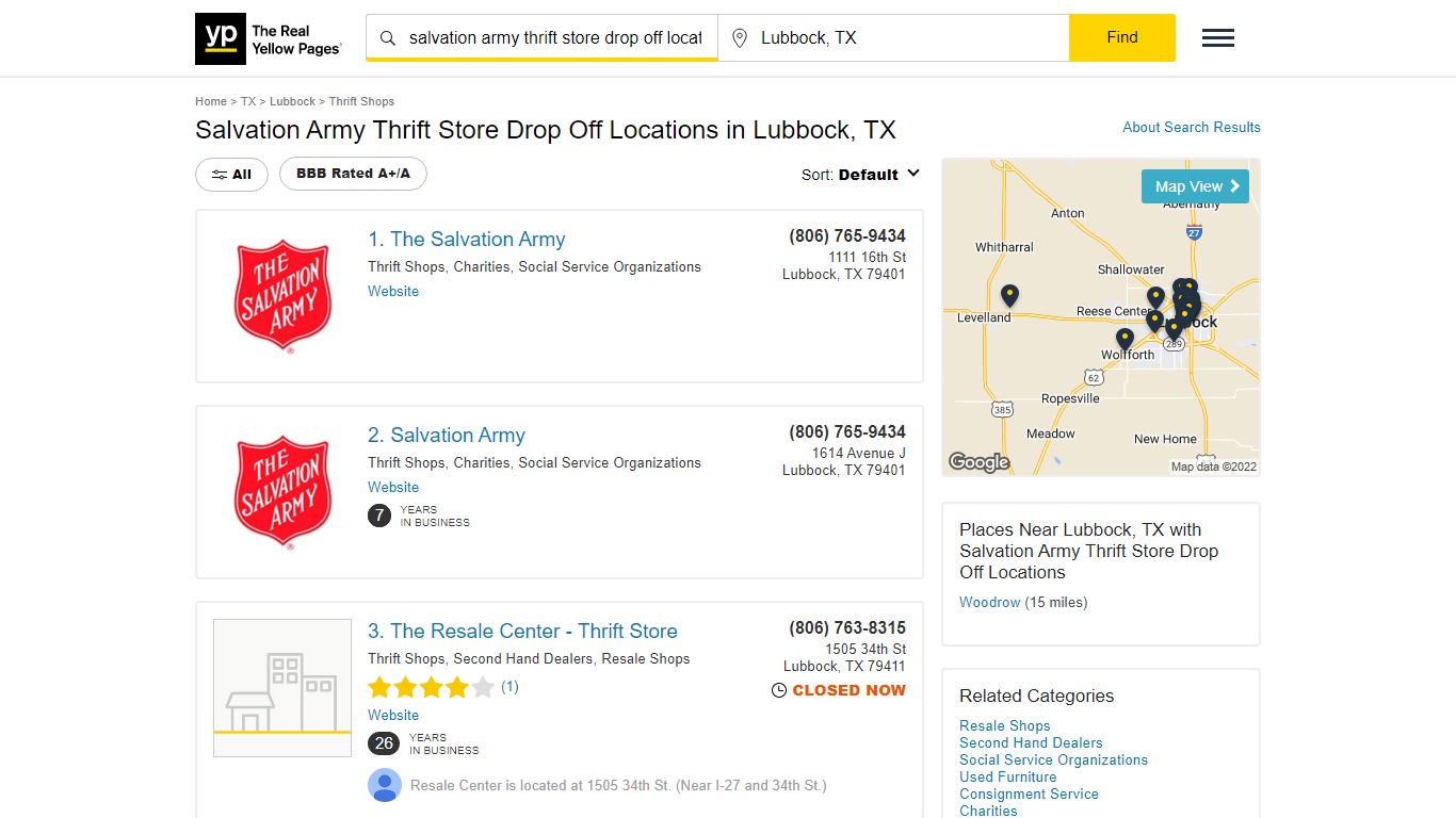 Salvation Army Thrift Store Drop Off Locations in Lubbock, TX